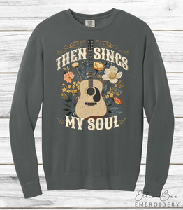 Then Sings my Soul Light Weight Crewneck Sweatshirt