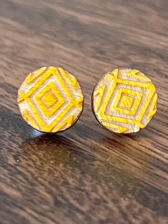Tribal Diamond Post Earrings