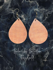 Boho Chic Collection Rose Gold Fat Teardrop Earring
